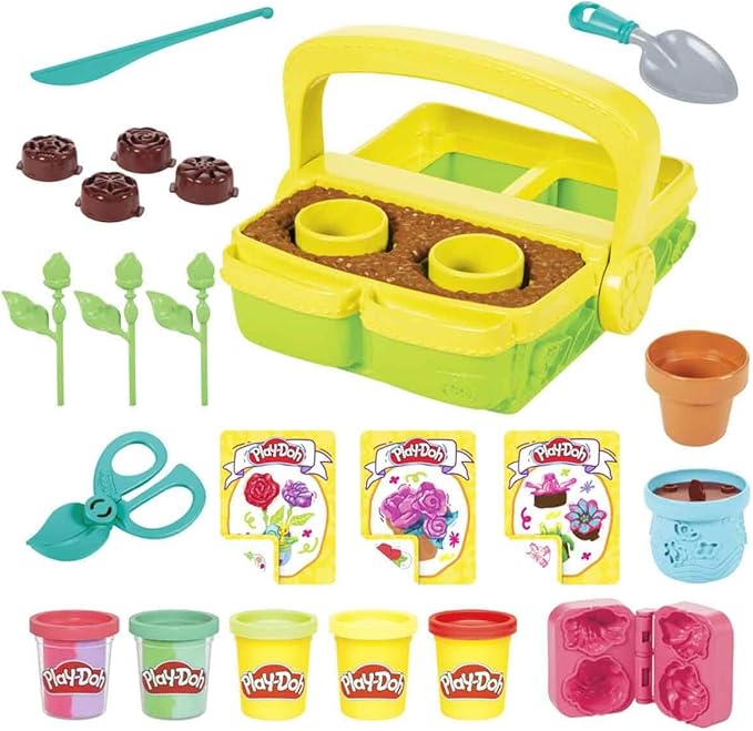 Play-Doh Blooming Flower Garden Toy Playset, Nature Pretend Play, Kids Arts & Crafts, Christmas Stocking Stuffer Gifts, Ages 3+