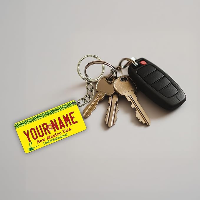 License Plate Keychain - Personalized - All States Multicolor