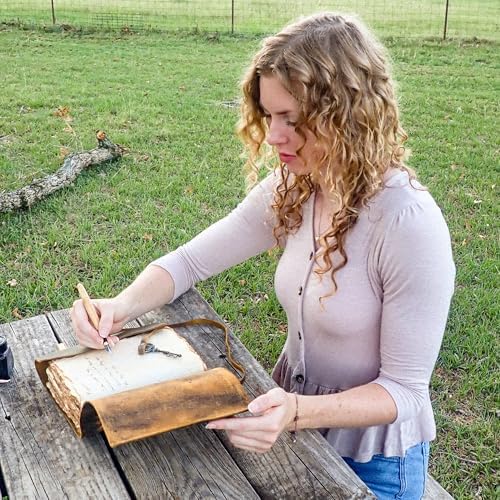 LEATHER VILLAGE Vintage Journal Key Lock, Distressed Brown 10x7. - Image 6