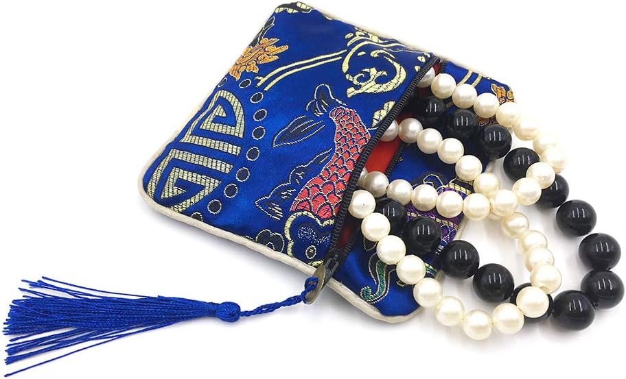 24pc Chinese Silk Brocade Coin Purse Embroider Jewelry Bag Zipper Wallet Pouch