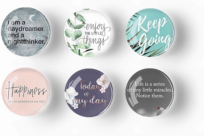 12Pcs Glass Refrigerator Magnets - Fridge Magnets Decoration for Classroom, Locker, Office Whiteboards, Cabinet, Dishwasher and Magnetic Surfaces (Inspirational Quote Fresh)
