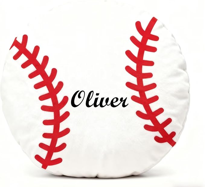 Personalized Name Baseball Pillow Custom Name Baseball Pillow for Boys Girls Customized for Baseball Fans Kids Birthday Sports Room Decore Game Day Sofa Cushion