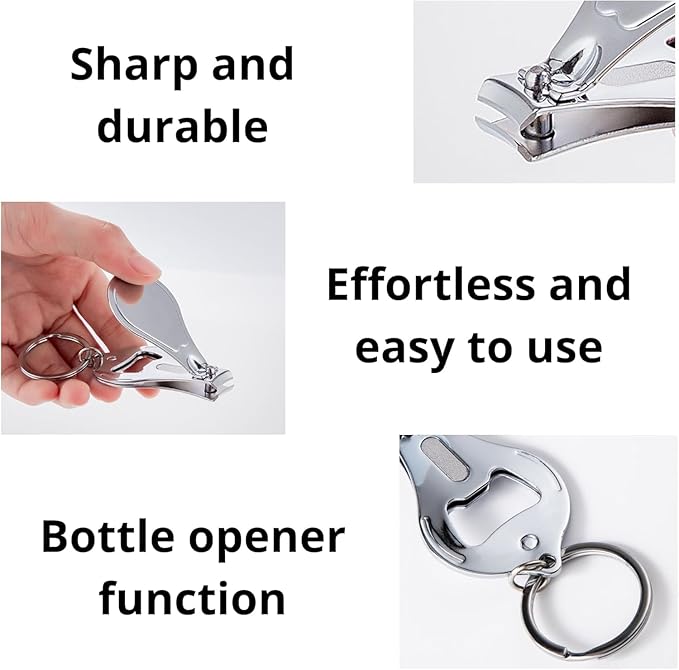 33 PCS Bottle Opener Nail Clipper Keychain Versatile Durable, Personalized Color Resin LOGO Image Text or Engraved, Private Customized Party Wedding Christmas Favors Brewery Promotional Items