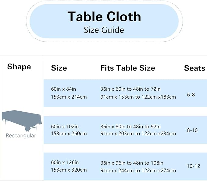 10 Pack White Table Cloth Rectangle Table 60 x 102 Inch Tablecloths for 6 Foot Rectangle Tables. Stain and Winkle Resistant Polyester Washable White TableCloths for Parties Wedding Dining