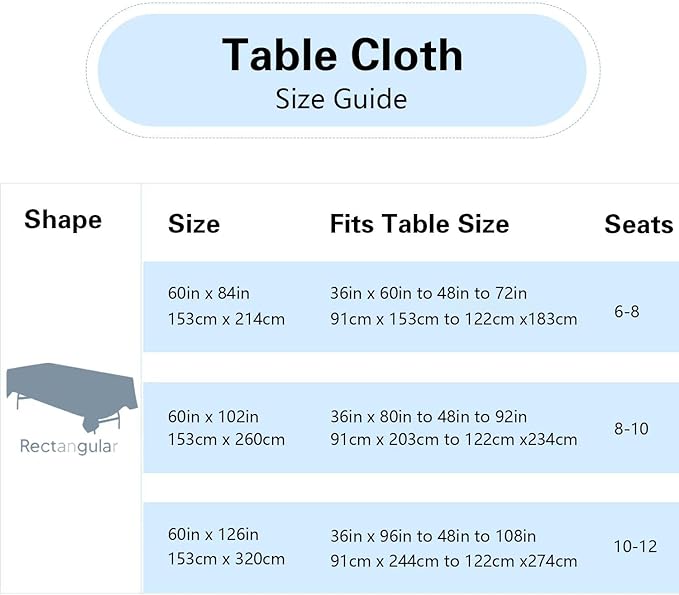 12 Pack White Table Cloth Rectangle Table 60 x 102 Inch Tablecloths for 6 Foot Rectangle Tables. Stain and Winkle Resistant Polyester Washable White Cloths for Parties
