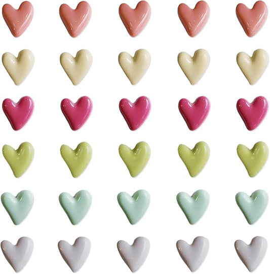 30PCS Refrigerator Magnets Colorful Fridge Magnets Cute Small Love Heart Decorative Magnet Set for Whiteboard Cabinet Locker Classroom Home Kitchen Office(Cute Heart, 30PCS)