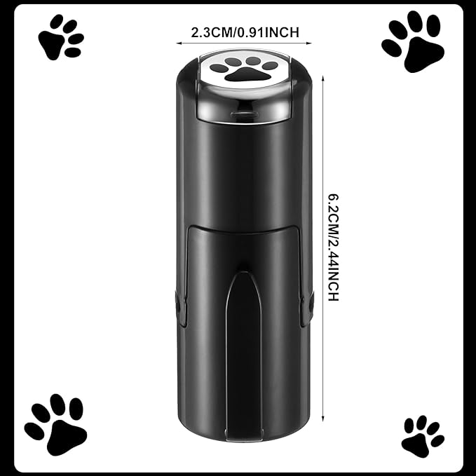 Supervitae 2 Pack Paw Print Stamps Animal Paw Print Stamper Mini Black Self Inking Stamps for Classroom Party Educational Learning Activities Craft Supplies