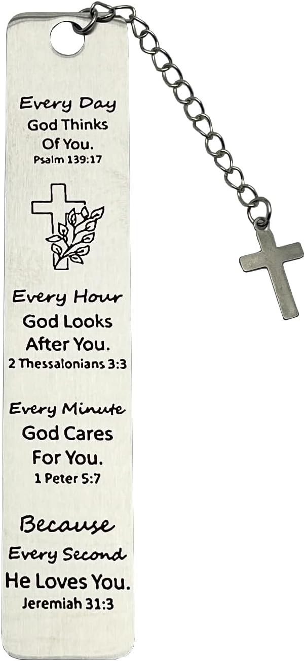 Christian Bookmark Gifts for Women Girls Boys, Inspirational Religious Book Mark Markers Faith (Every Day God Thinks of You)