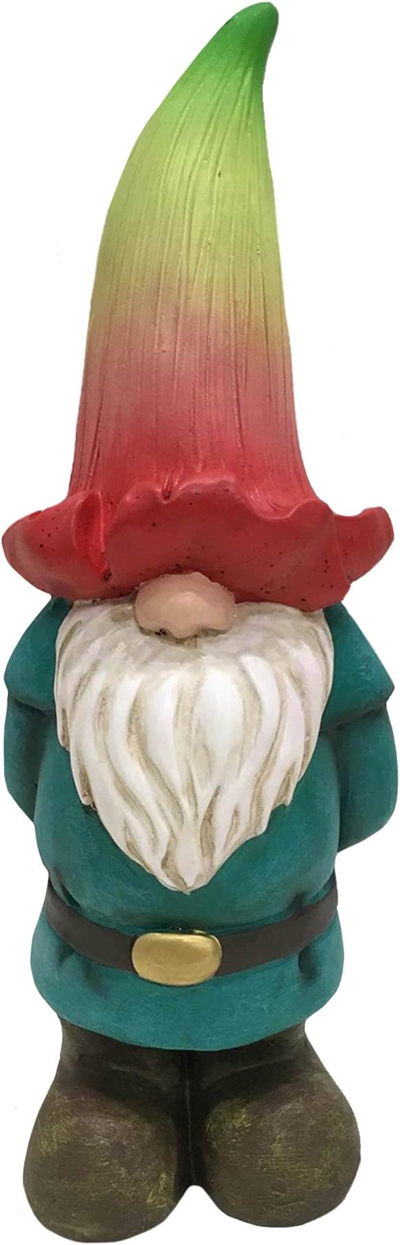 Design House 395863 Indoor/Outdoor Gnome with Flower Hat Figurine Statue for Garden Patio Home & Office Décor Housewarming Gifting Birthdays, 12-Inch, Multicolor