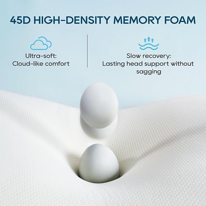 AIRSKY Soft Memory Foam Pillows,Side Sleeper Pillow, Cooling Neck Pillow for Sleeping, CertiPUR-US Certified, Odorless, Deep Sleep Pillow, Dreamers Relief,Low-Profile Edition,M1 (Colorful)