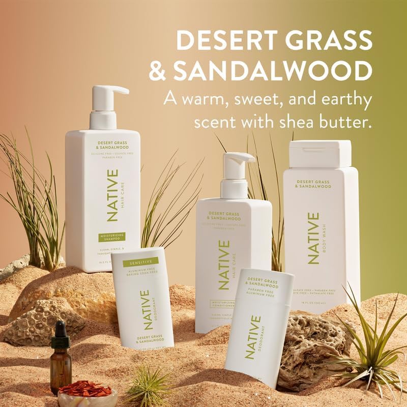 Native Desert Grass & Sandalwood Shampoo and Conditioner Contain Naturally Derived Ingredients | All Hair Types, Color & Treated, Fine to Dry Damaged, Sulfate & Dye Free - 2-Pack - Image 6