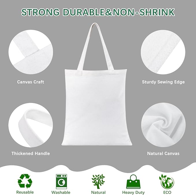 OKBA 10 pcs Sublimation Tote Bags,polyester tote bags for sublimation,DIY customization blank canvas tote bags12.2 * 14.2 in