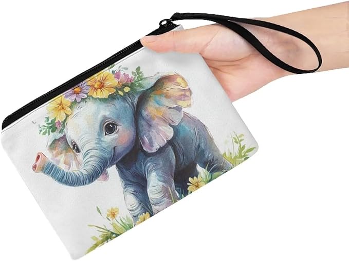 Dolyues Elephant Change Purse For Women Cute Card Holder Cute Elephant Coin Purse Elephant Coin Wallet for Womens Girls Birthday Gifts
