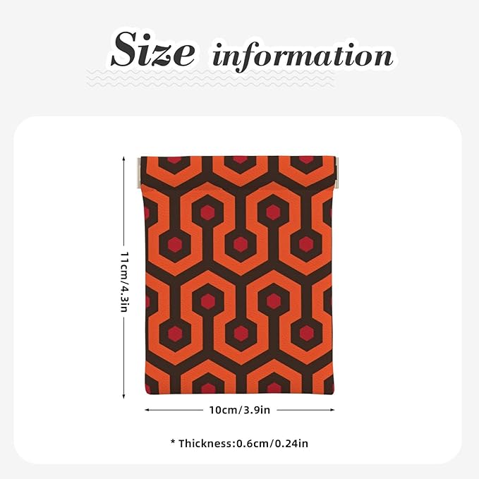 Coin Purse Overlook Hotel Carpet Leather Squeeze Coin Purse Mini Pouch Change Wallet Bag Gifts for Women Kids Girls Key Holder