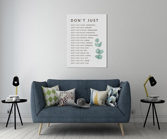 Don't Just Quote Motivational Canvas Poster Inspirational Wall Art Learning And Growth Inspiring Positive Painting Prints Wall Pictures for Living Room Office Home Decor Framed Artwork [30''W x 40''H]