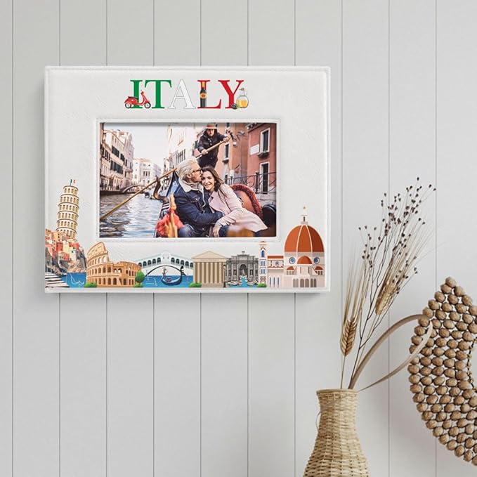 KATE POSH Italy Picture Frame, Family Vacation in Italy, Wedding Gift, Honeymoon Gift (5x7-Horizontal)
