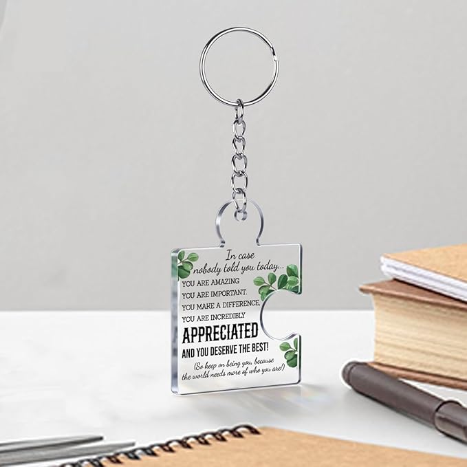 Team Appreciation Gifts for Employee Coworker Staff Bulk, Teamwork Thank You Gift Set Puzzle Piece Acrylic Keychains