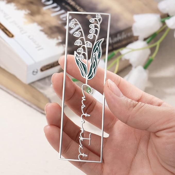 Handcrafted Personalized Bookmark Book Markers with Colorful Birthday Flower Custom 21st Birthday Gifts for Women Bookmark for Reading Lovers