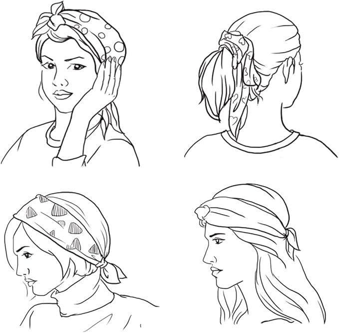 Women's Fashion Silk Scarf Square Satin Headscarf Neck Scarf Head Hair Wraps
