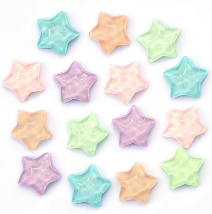 KEYDUACU 15Pcs Strong Star Refrigerator Magnet Fridge Sticker,Colorful 3D Craft Decoration Magnet,Strong Fridge Magnets for Kitchen,Office Whiteboard, Cabinet and Dishwasher (Wavy Stars)