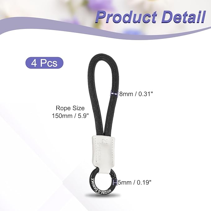 PATIKIL Handmade Cowhide Key Chain,Stylish Bag Pendant Leather Car Key Lanyard Mobile Phone Keychain Accessories, 4 Pack