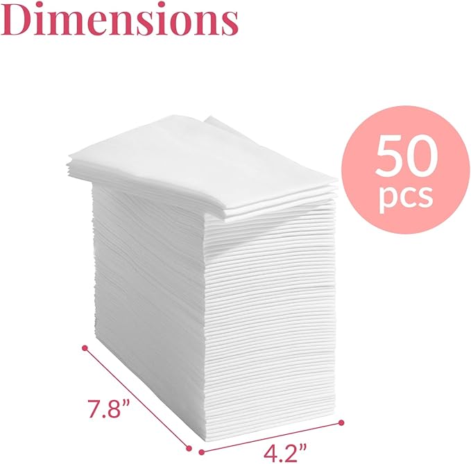 Prestee 50-Pack Paper Towels - 7.8 x 4.25 Inch Soft Linen Feel Paper Napkins - Durable and Absorbent Hand Towels for Bathroom - Disposable Table Napkins for Weddings, Dinners, Christmas, Thanksgiving
