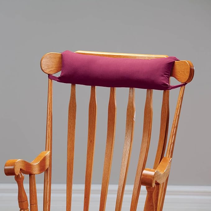 Rocking Chair Neck Rest Pillow by OakRidgeTM, Burgundy, 100% Cotton - Measures 5 1/2" x 18" x 2 1/2"