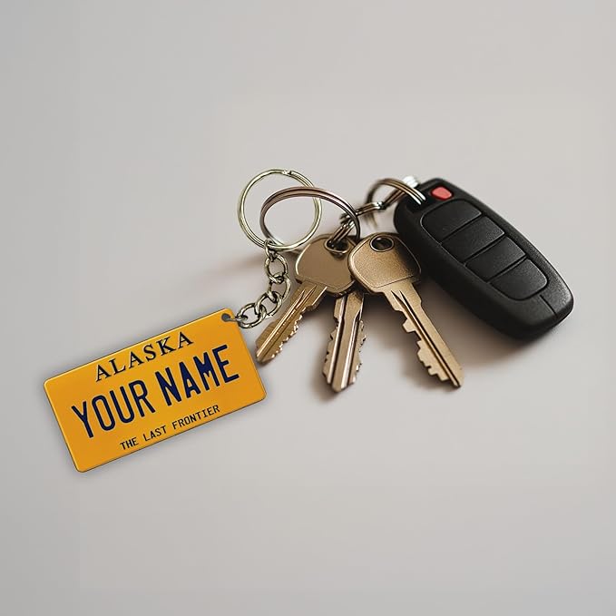 License Plate Keychain - Personalized - All States Multicolor