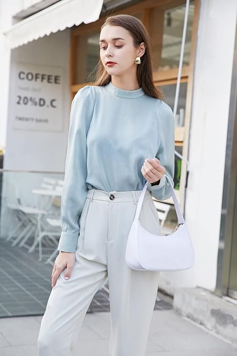 Shoulder Bags for Women, Cute Hobo Tote Handbag Mini Clutch Purse with Zipper Closure