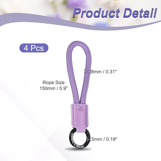 PATIKIL Handmade Cowhide Key Chain,Stylish Bag Pendant Leather Car Key Lanyard Mobile Phone Keychain Accessories, 4 Pack