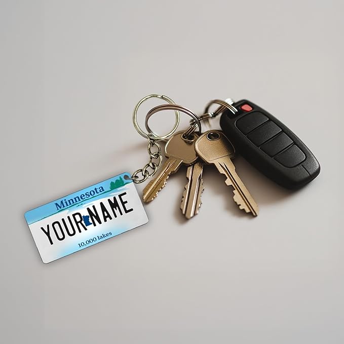 License Plate Keychain - Personalized - All States Multicolor