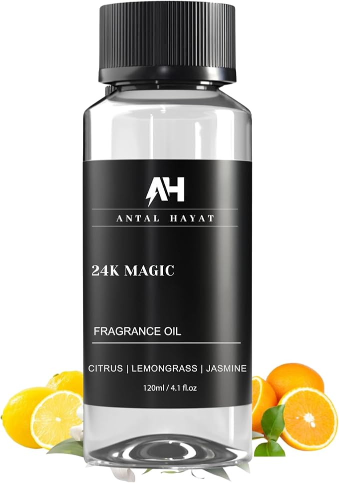 Luxury Hotel-Inspired Diffuser Oil 24K Magic 120ml – Citrus, Lemongrass, Jasmine – Inspired by W Hotels - Diffuser Refill Oil - Luxury Aromatherapy Oils - Home Fragrance Oils for Ultrasonic Diffusers