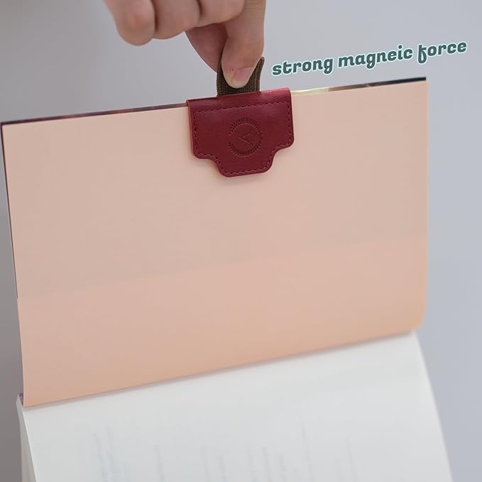 Personalized Magnetic Bygone Mark Bookmark with Pen Holder, 26 Letters Name Initial Custom Leather Book Mark for Women, Gifts for Book Lovers and Readers (Brown,U)