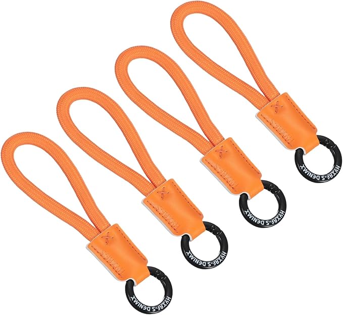 PATIKIL Handmade Cowhide Key Chain,Stylish Bag Pendant Leather Car Key Lanyard Mobile Phone Keychain Accessories, 4 Pack