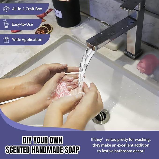 Fast METL Soap Making Kit with Electronic Hot Plate, Basic DIY Soap Making Supplies Including 1.1 lb Glycerin Soap Base, Pouring Pot, Silicon Mold for Adults and Beginners Craft Project