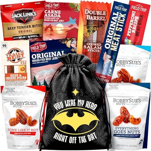 Beef Jerky & Nuts Gift Basket – Jerky Variety Pack & Birthday Gifts For Men by Unknown