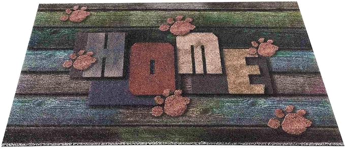 Darkyazi Colorful Doormats Entrance Front Door Rug Funny Outdoors/Indoor/Bathroom/Kitchen/Bedroom/Entryway Floor Mats，Non-Slip Polyvinyl Chloride (24"×16", Home Dog Paw)