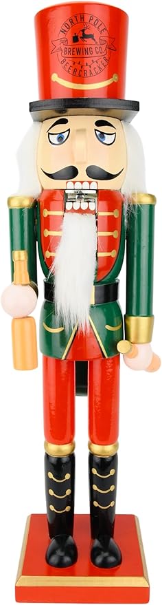 Tree Buddees Beercracker Bottle Opener Nutcracker 15" Tall Functional Bottle Opening & Festive Holiday Décor Bottlecracker – Funny Gift for Men, Beer Lovers & Holiday Parties