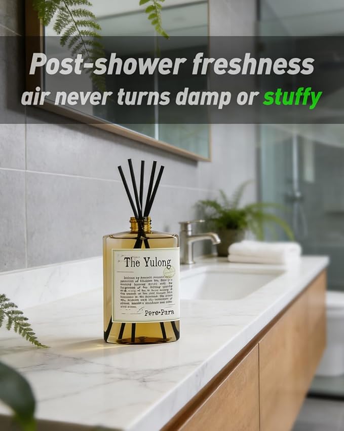 The Yulong Scent Reed Diffuser Refill Set 13.53 fl oz with 6 Sticks, 【Comfortable to Breathe】 Luxury Natural Long Lasting Home Fragrance Oil Air Freshener for Living Room and Office