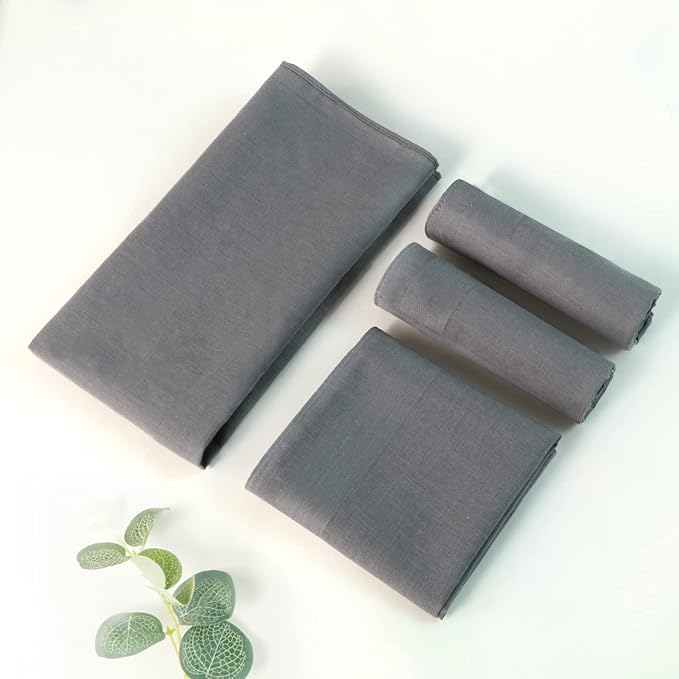 HOULIFE Men's Cotton Handkerchiefs, Solid Color 60S Soft Cotton Hankies for Men Women 6/12PCS 15.7"×15.7"