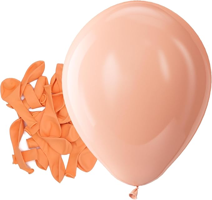 Bezente Pastel Orange Latex Party Balloons - 150 Pack 5 Inch Matte Small Light Orange Peach Helium Balloons for Bridal Shower Wedding Birthday Party Decorations