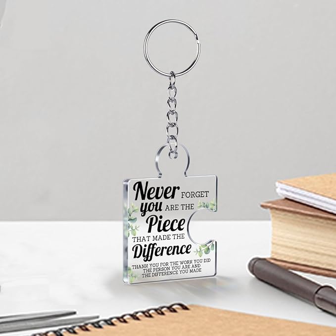 Team Appreciation Gifts for Employee Coworker Staff Bulk, Teamwork Thank You Gift Set Puzzle Piece Acrylic Keychains