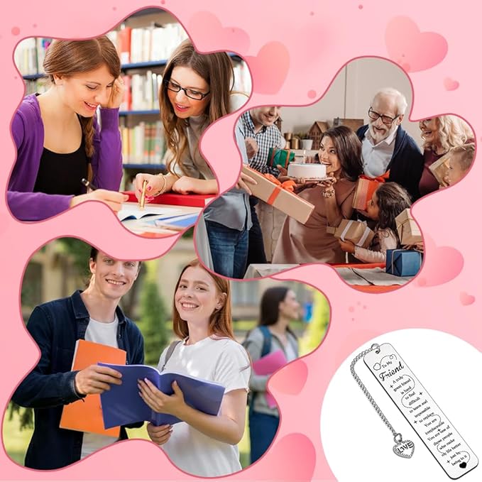 Quimoy Friend Bookmark for Women, Book Lovers Gifts, Friendship Gift for Woman，Best Friend Birthday Gifts for Women Friendship, Book Marks for Reading Friends Besties