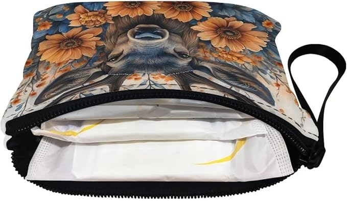 Dolyues Deer Coin Purse For Women Flowers Zipper Coin Wallet Women's Change Purse Trendy Womens Wallets And Change Purses for Party Shopping