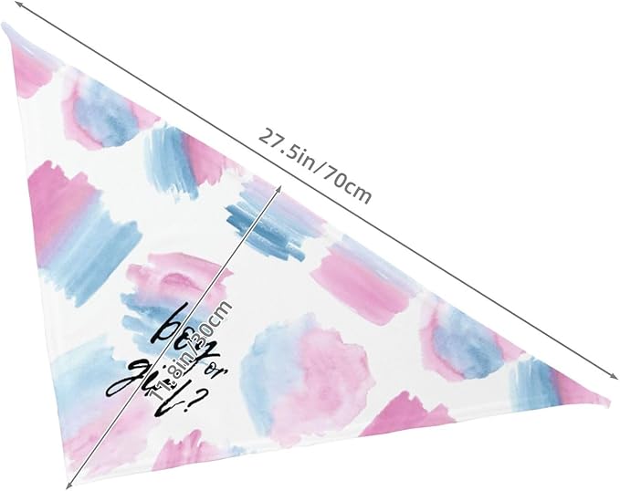 He Or She What Will It Be? Gender Reveal/Baby Announcement Dog Bandana,Pet Neckerchief for Pets Daily Wear Photo Prop Party Supplies (Color Block)