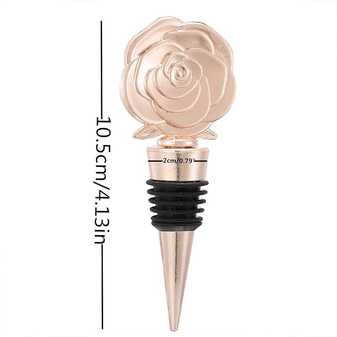 12 pcs Wine and Beverage Bottle Stoppers for Birthday Wedding Favor Bridal Party Shower or Engagement Souvenir Gift Supplies,Party Favor for Guests (12, Rose Stopper)