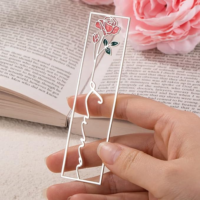 Handcrafted Personalized Bookmark Book Markers with Colorful Birthday Flower Custom 21st Birthday Gifts for Women Bookmark for Reading Lovers