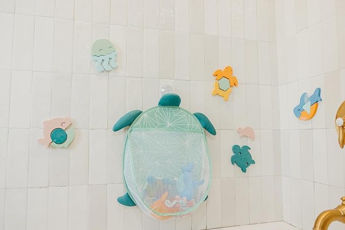 Copper Pearl 15-Piece Foam Bath Toy Set: Floating Foam Shapes for Kids, Fun Puzzle Bath Foam for Toddlers, Stick-On Baby Bath Toys, Enhances Problem Solving and Coordination, Ages 3+