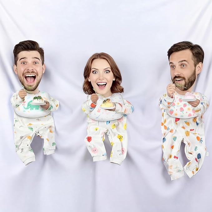 7 Pcs Baby Shower Games Feed Me Baby Shower Games Decor Include 3 Funny Blind Feeding Costume 3 Bib 1 Bed Sheet for Gender Reveal Party Supplies Bridal Party Favors for Gender Reveal Game Decor