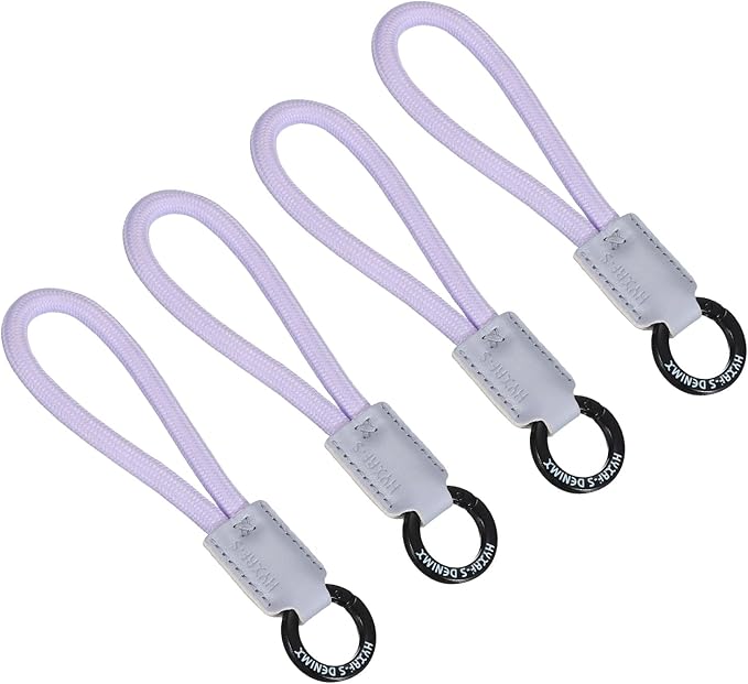 PATIKIL Handmade Cowhide Key Chain,Stylish Bag Pendant Leather Car Key Lanyard Mobile Phone Keychain Accessories, 4 Pack